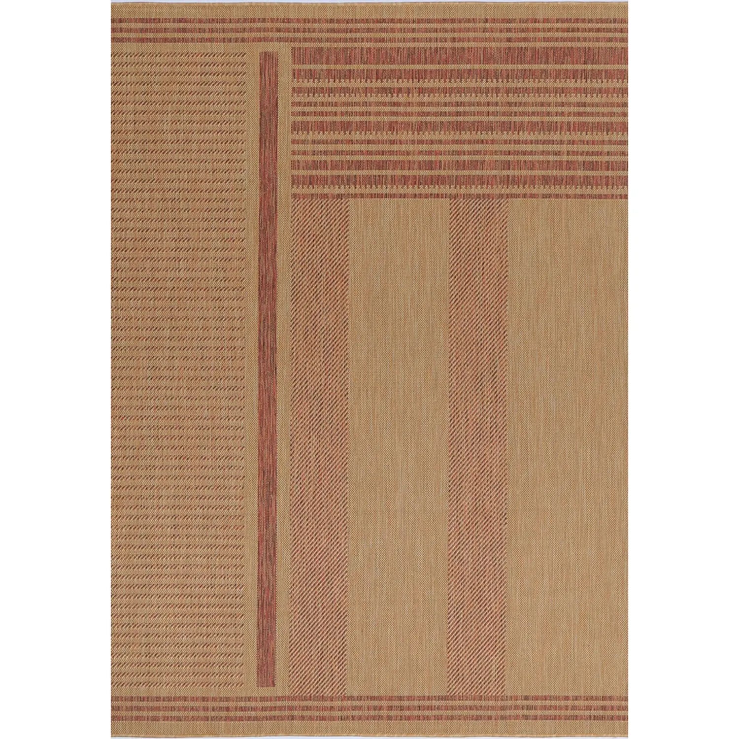 Elements Herringbone Terracotta Stone Non-Slip Rug DecoRug