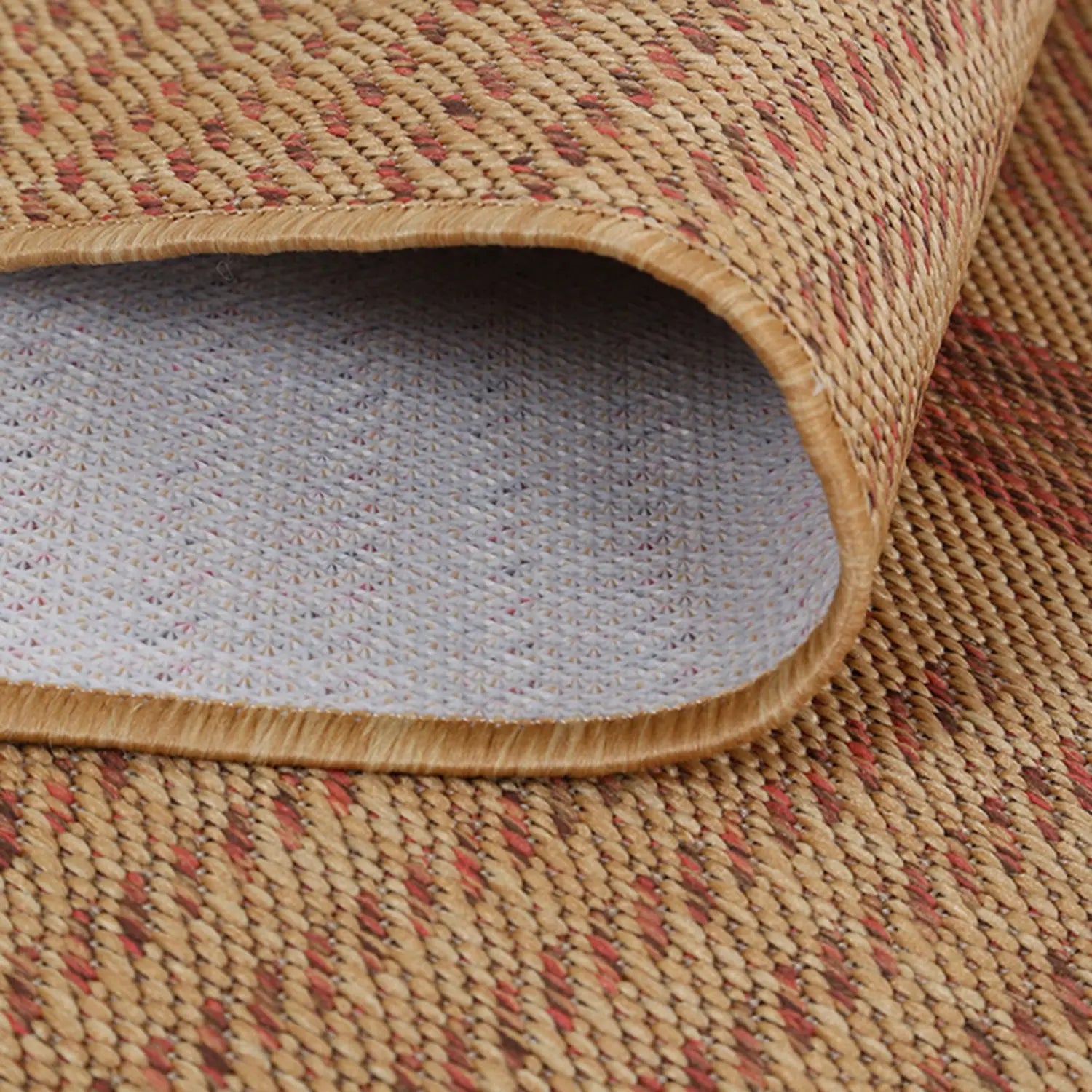 Elements Herringbone Terracotta Stone Non-Slip Rug DecoRug