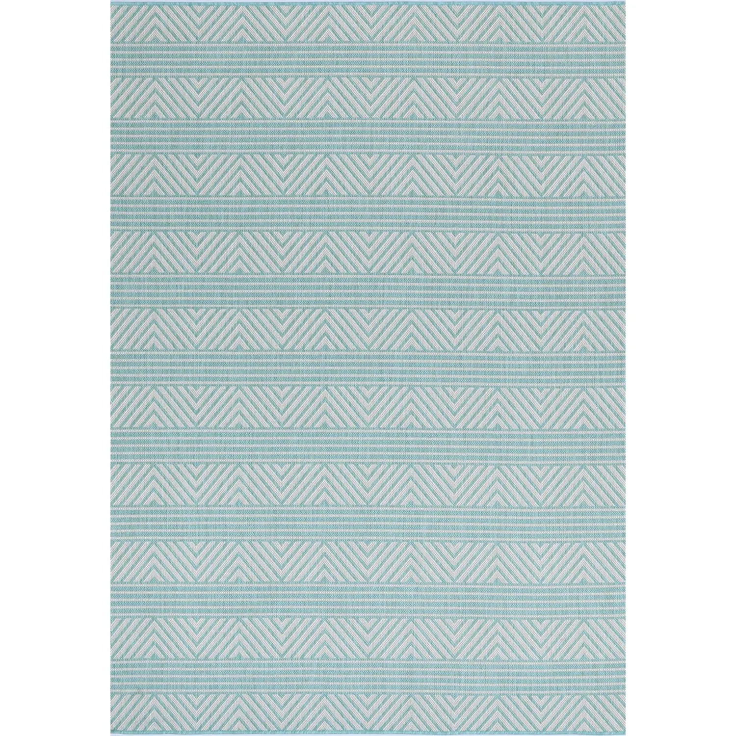Elements Herringbone Turquoise Non-Slip Rug DecoRug