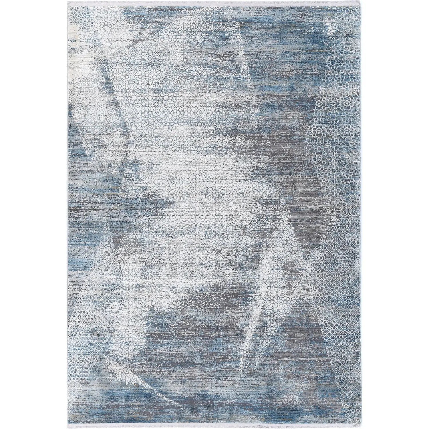 Giorgio Cream & Blue Faded Mosaic Rug DecoRug