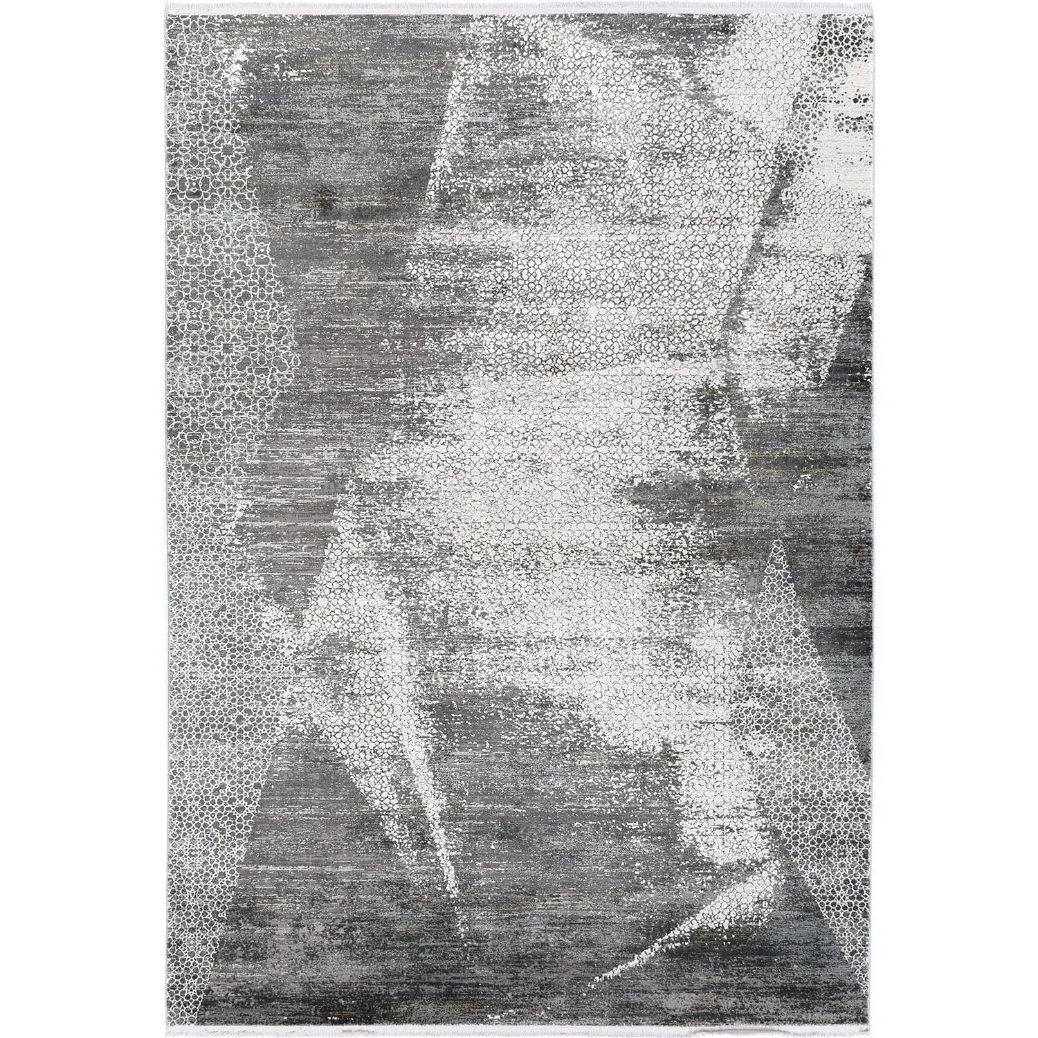 Giorgio Cream & Dark Grey Faded Mosaic Rug DecoRug