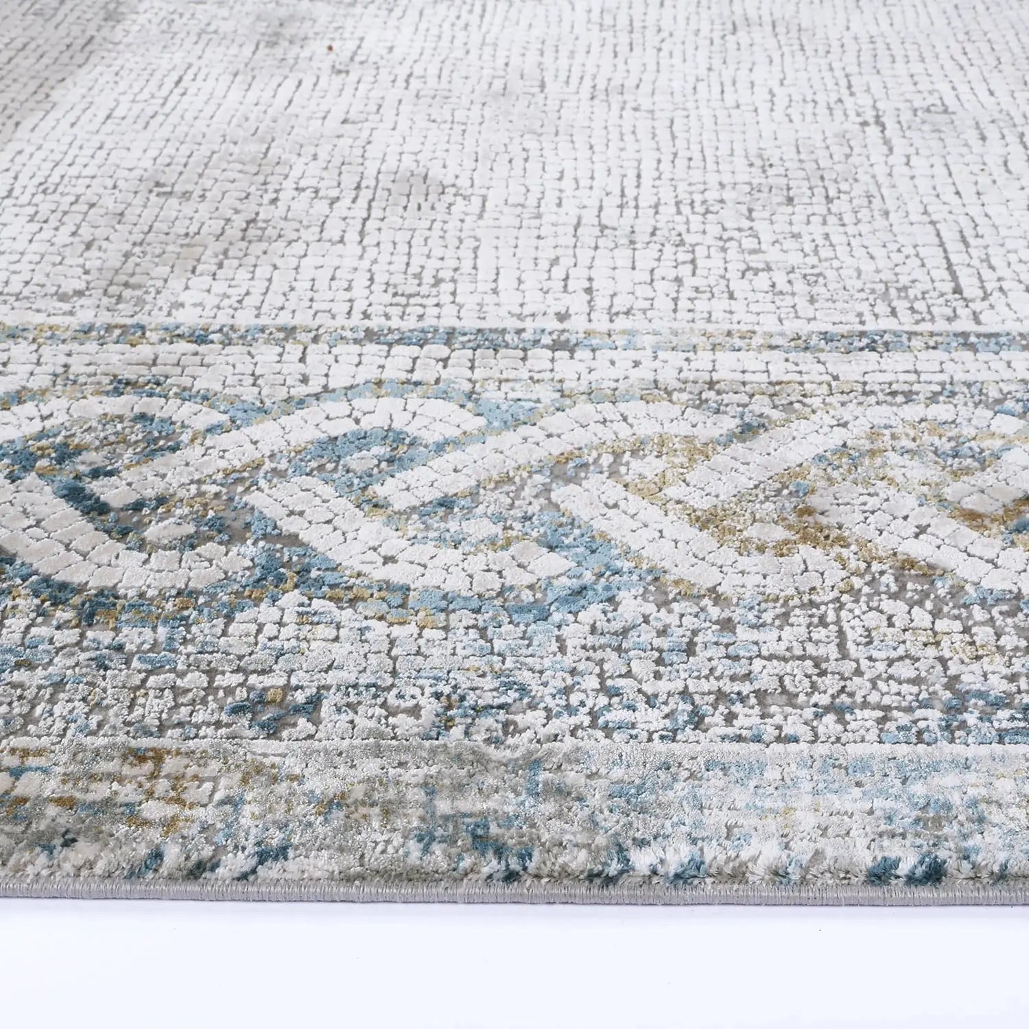 Giorgio Grey & Blue Mosaic Rug DecoRug