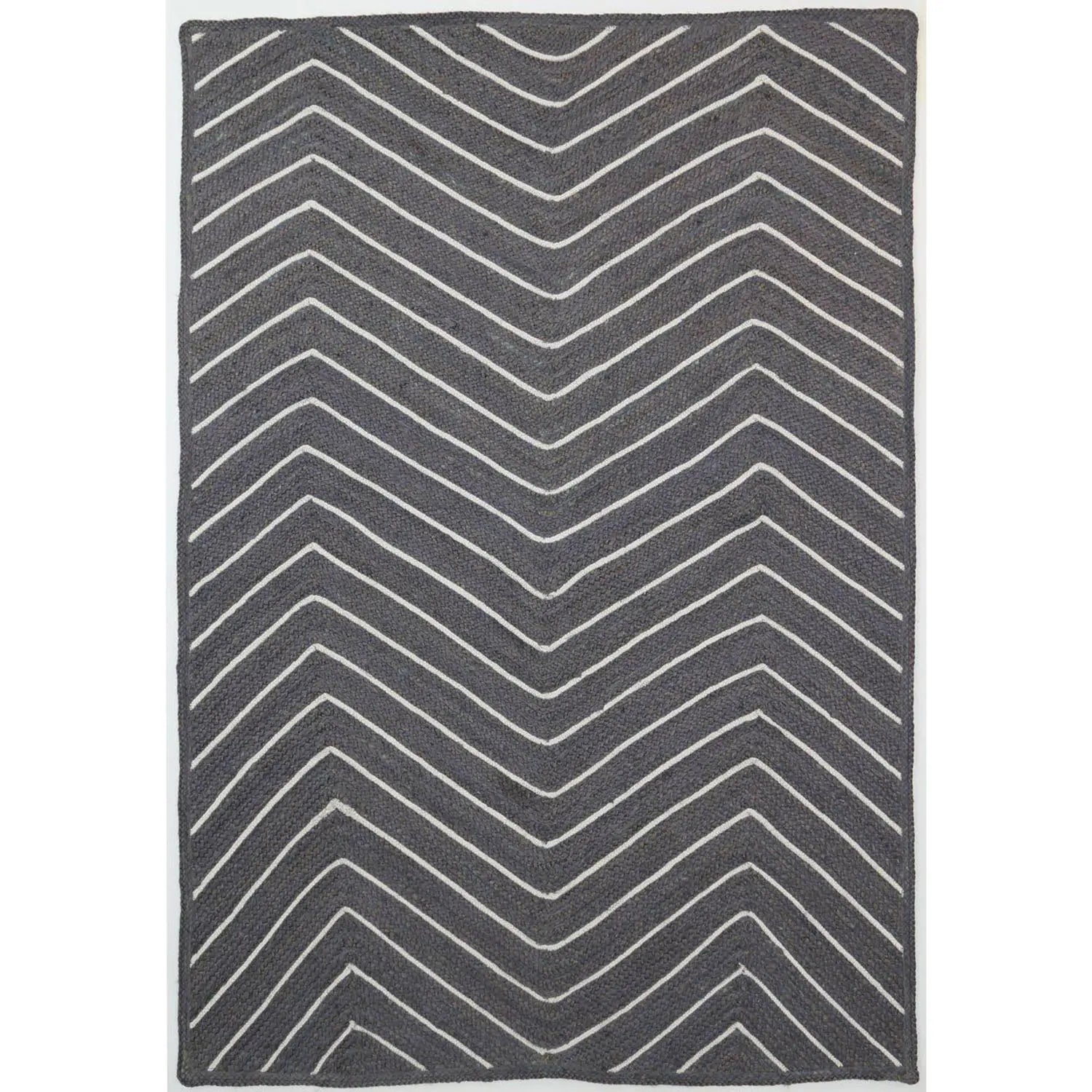 Jaipur Chevron Jute Rug Grey decorugonline