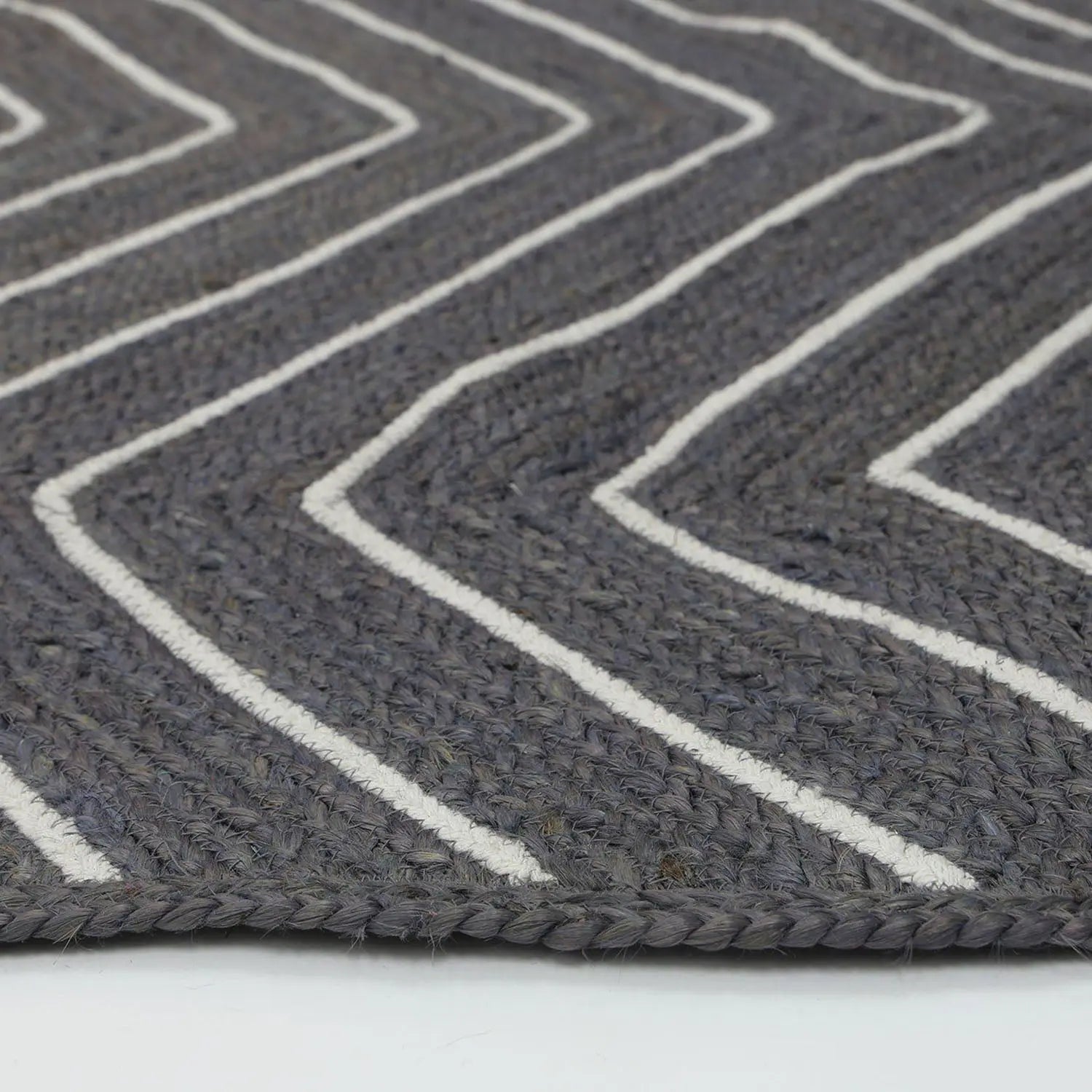 Jaipur Chevron Jute Rug Grey decorugonline