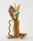 Abstract Handle Ceramic Vase Brown KAILE