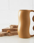 Abstract Handle Ceramic Vase Brown KAILE