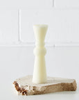 Abstract Ribbed Pillar Candle Large White KAILE