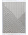 Aegean Cream Grey Geometric Striped Rug BRAVEN