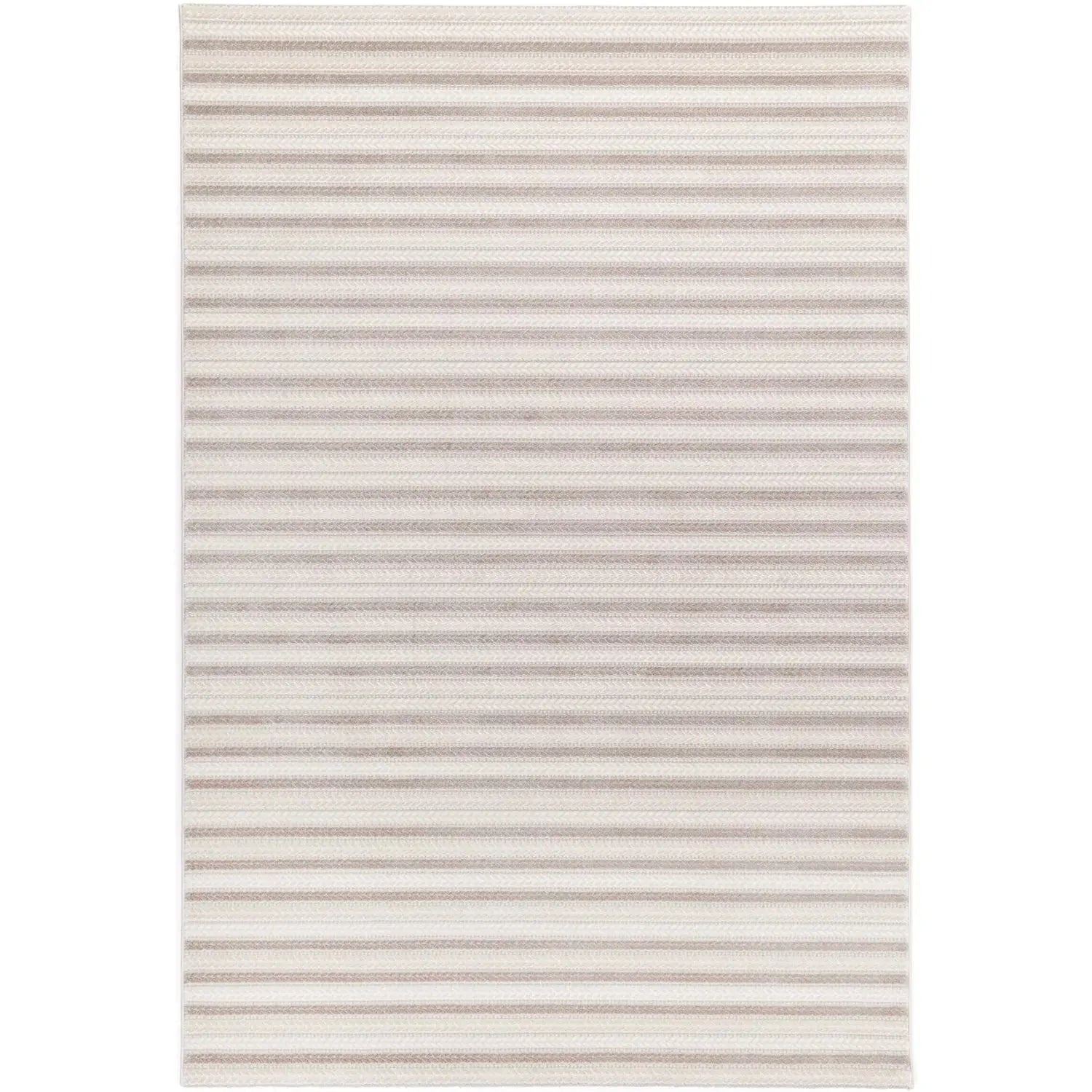 Agra Light Beige Striped Rug BRAVEN