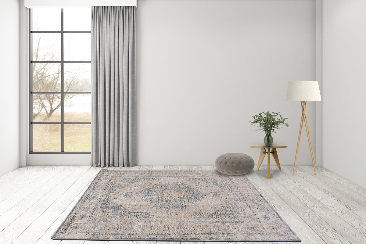 Allen Blue Cream Traditional Rug Smartex Int