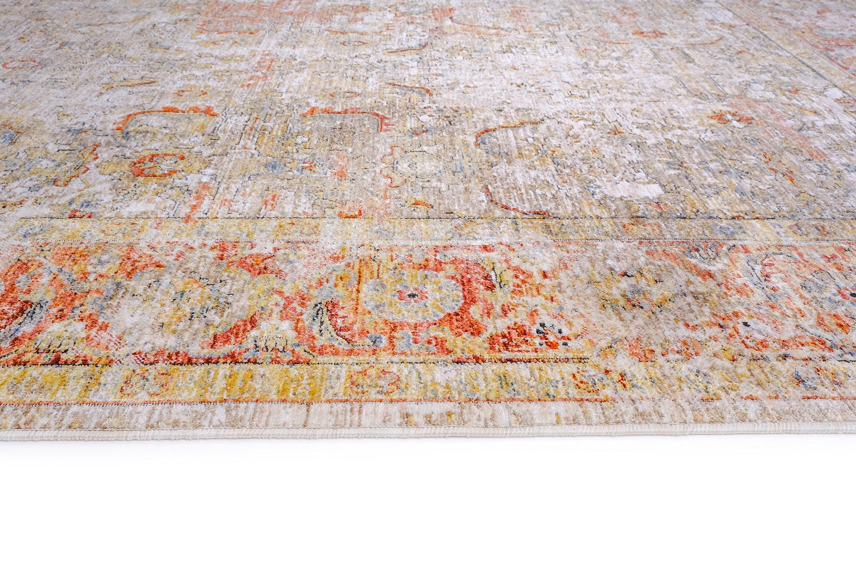 Allen Cream Orange Transitional Rug Smartex Int