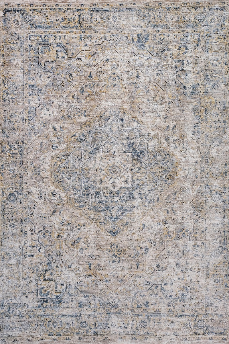 Allen Distressed Blue Transitional Rug Smartex Int