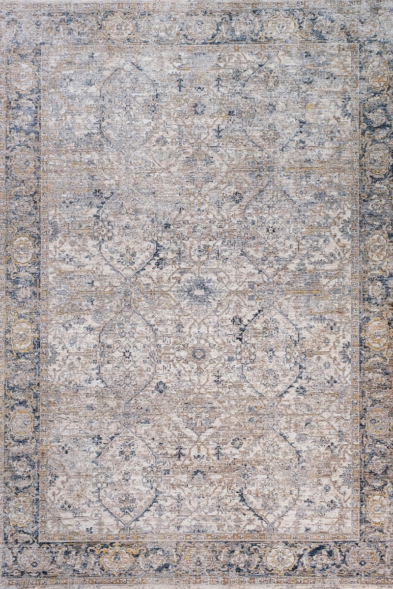 Allen Floral Cream Transitional Rug Smartex Int