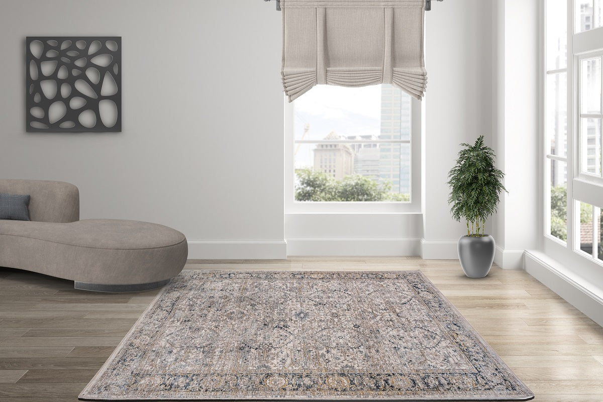 Allen Floral Cream Transitional Rug Smartex Int