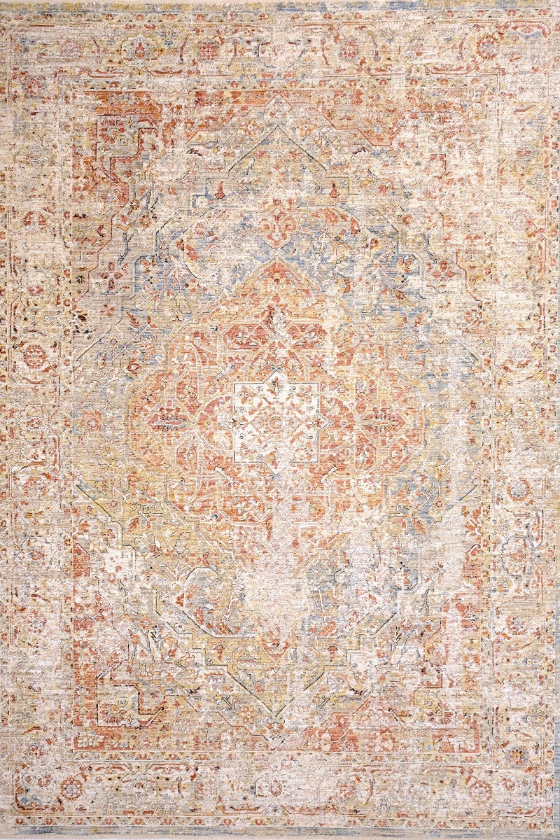 Allen Orange Blue Transitional Rug Smartex Int