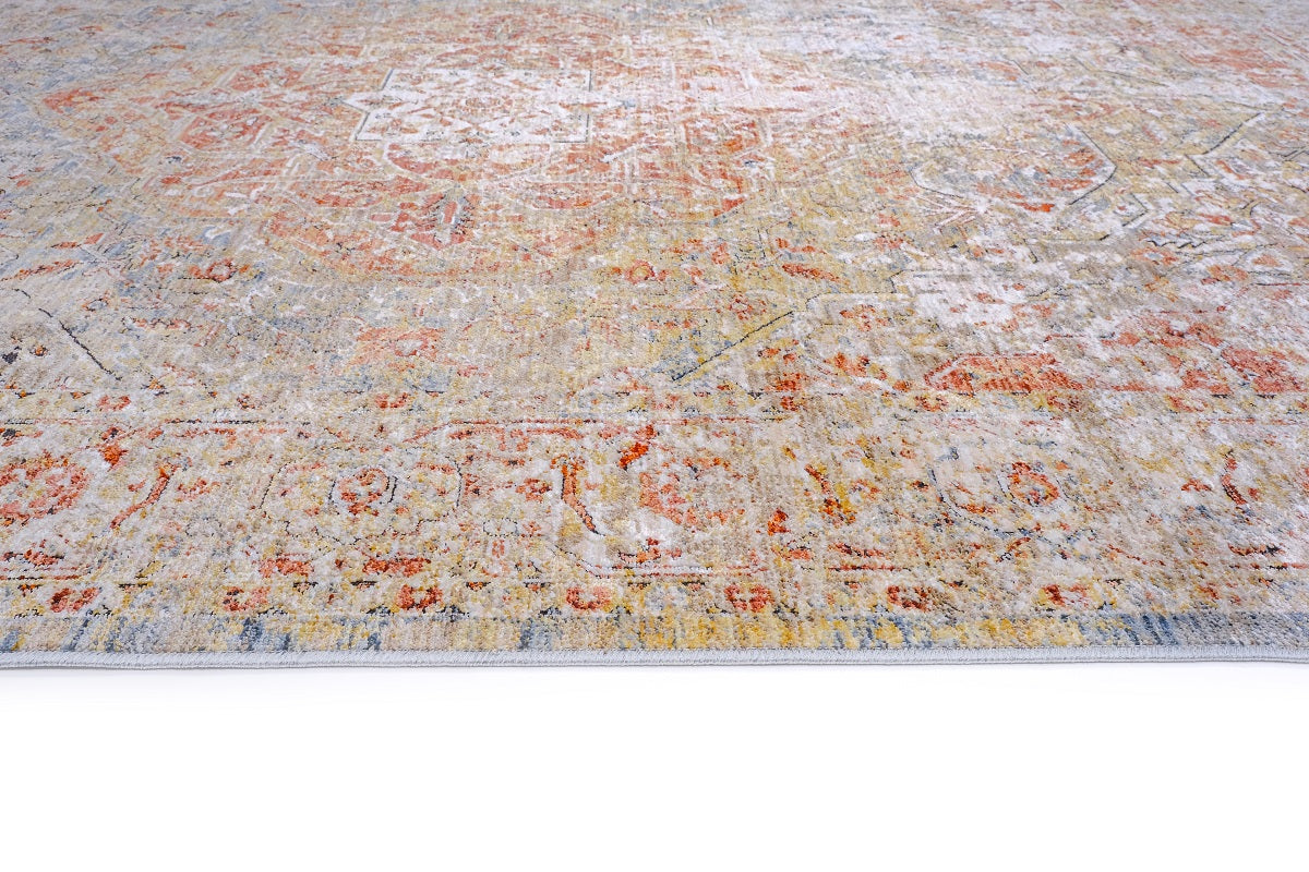 Allen Orange Blue Transitional Rug Smartex Int