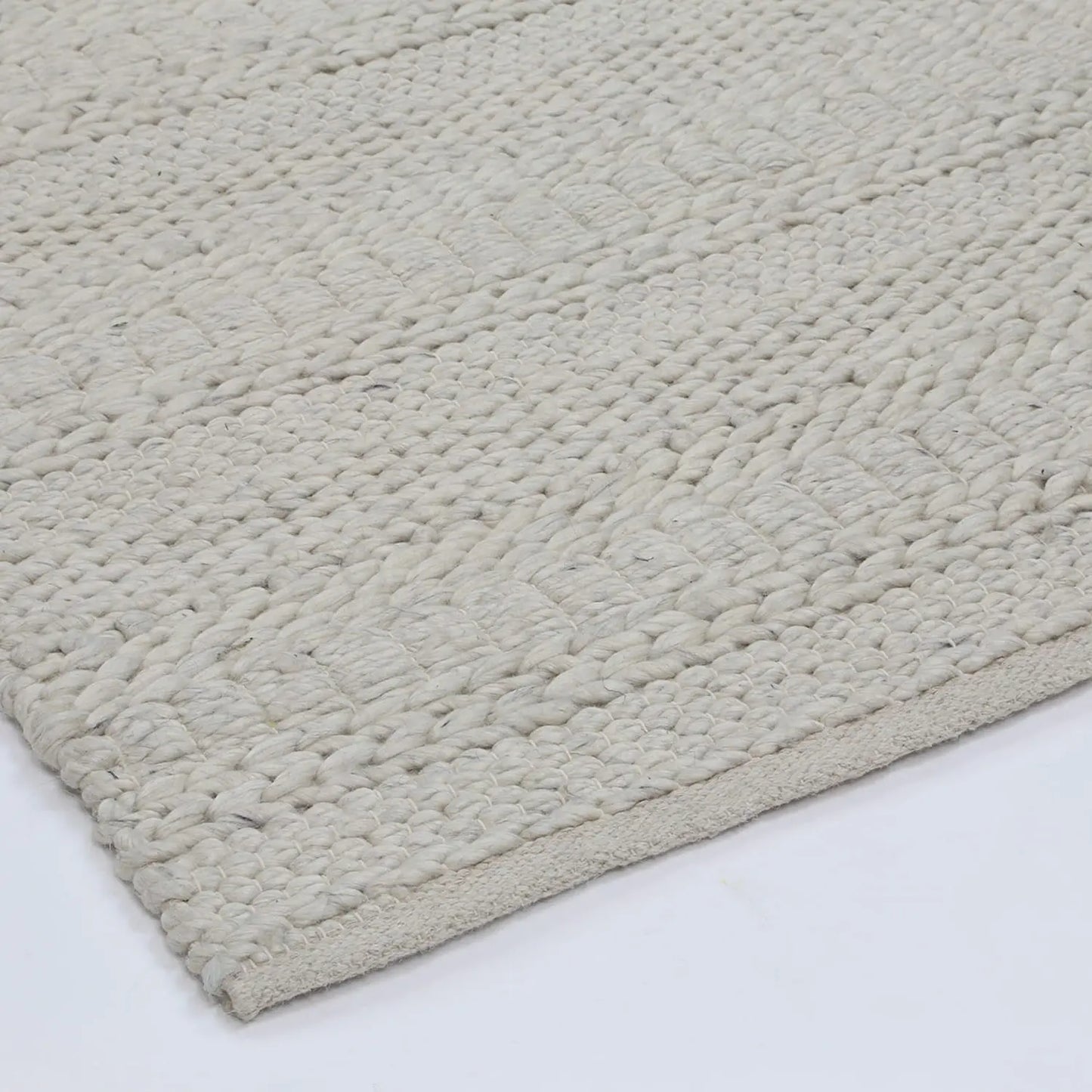 Anatori Ivory Wool Textured Rug decorugonline