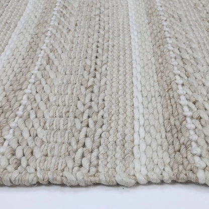 Anatori Marled Ivory Wool textured Rug DecoRug