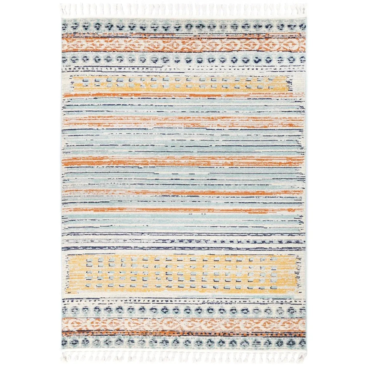 Asilah Light Grey Blue Moroccan Rug BRAVEN