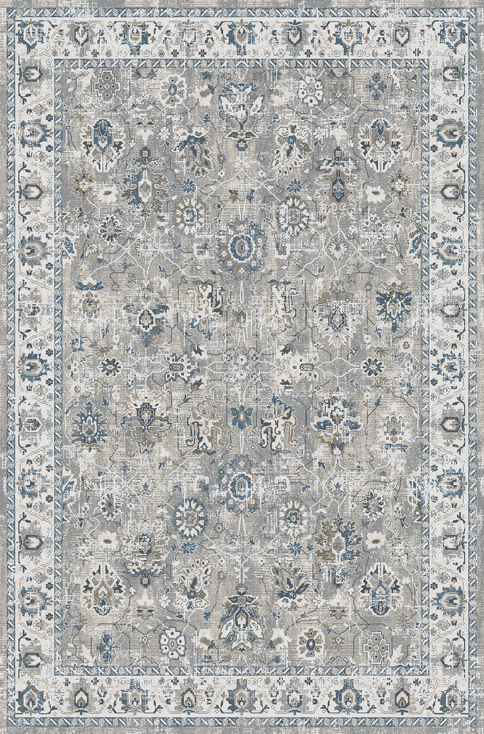 Bamboo Floral Grey Multi Rug LTB2B