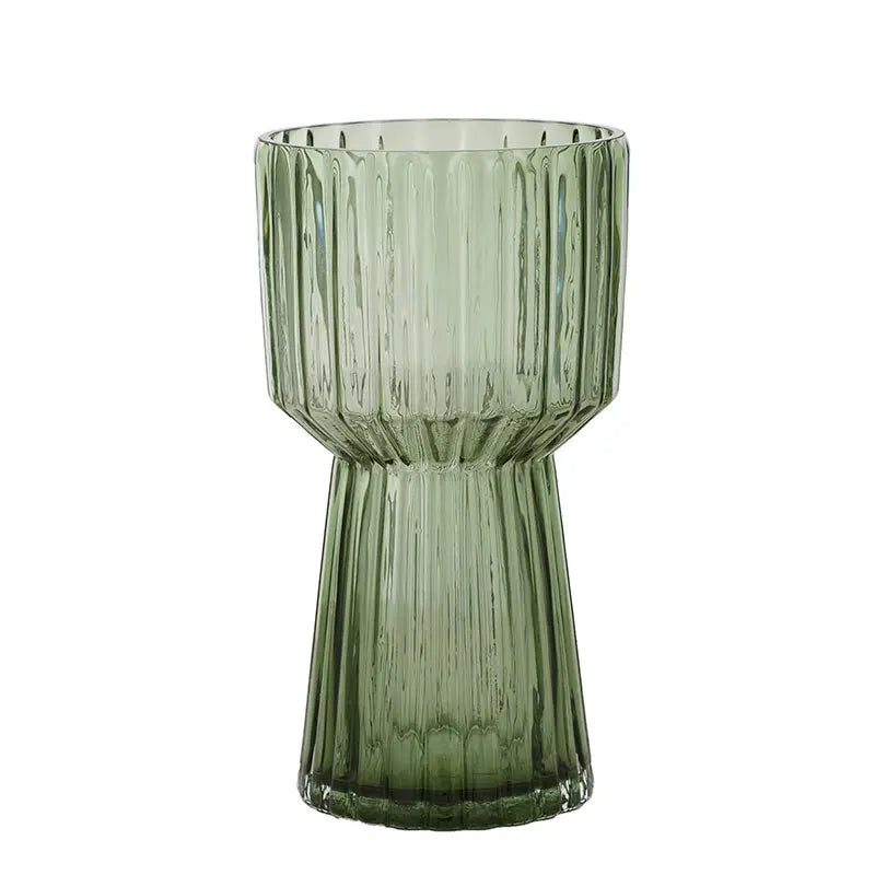 BIRK GLASS VASE 15.5X28.5CM GREEN COAST