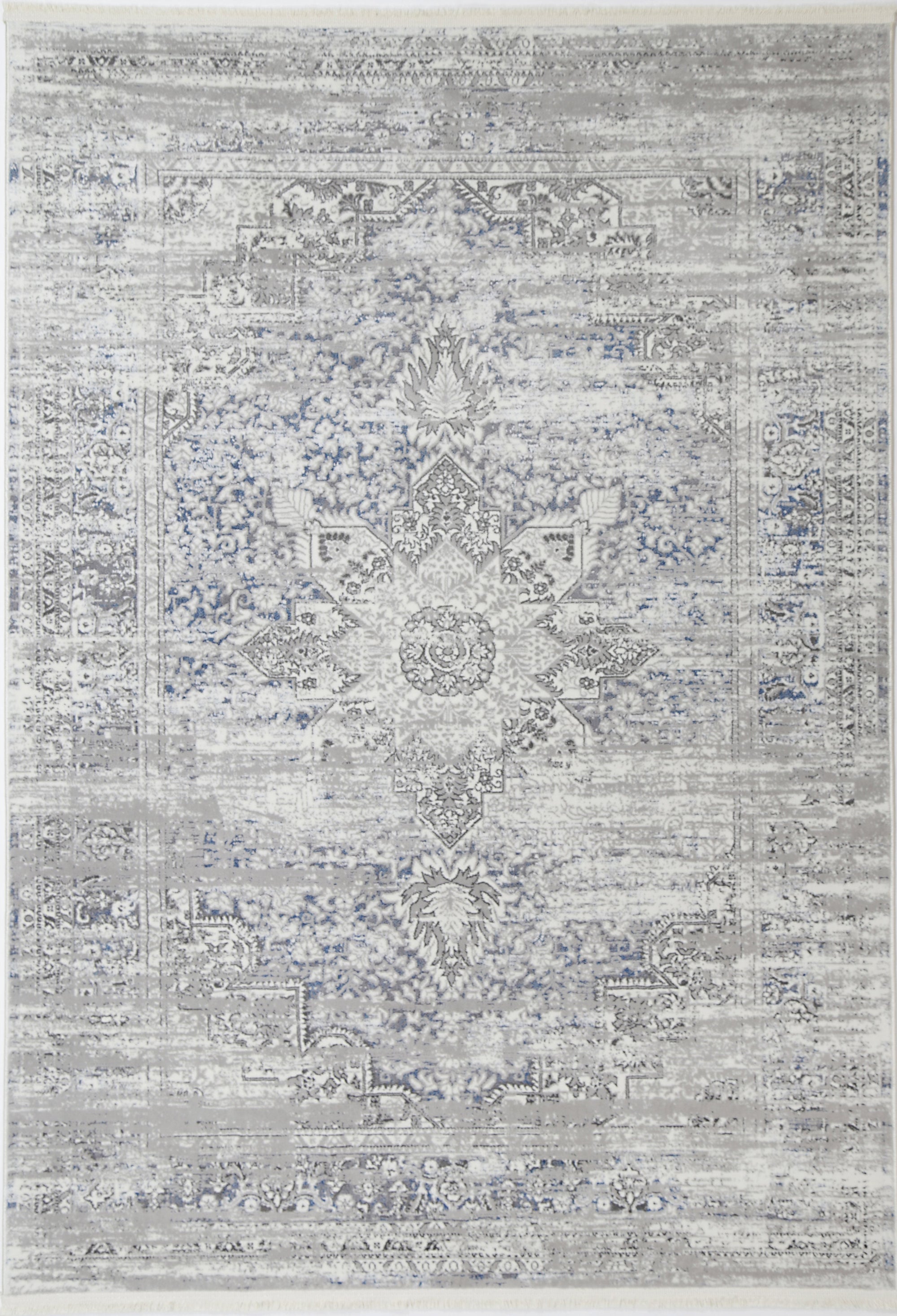 Bohemian Paradise Medalion Grey Blue Rug LTB2B