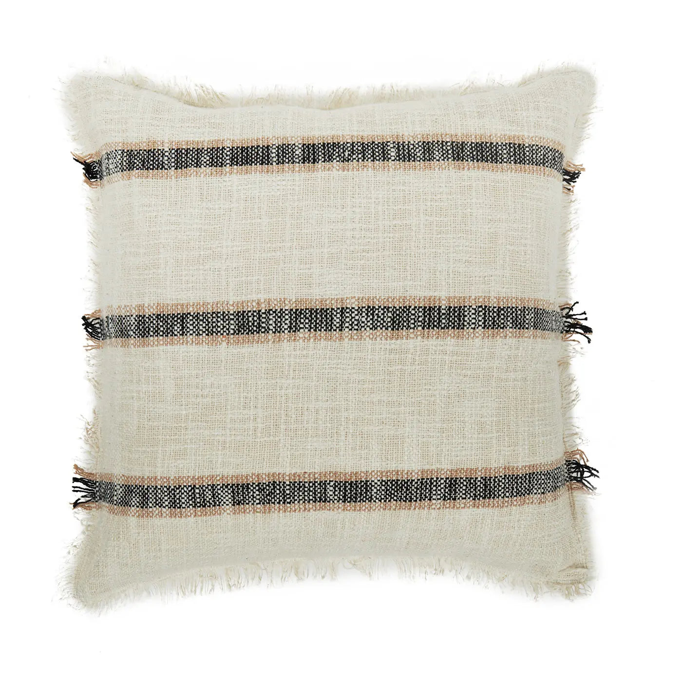 Delphi Cotton Cushion 50x50cm Nat/Black Rugs A Million