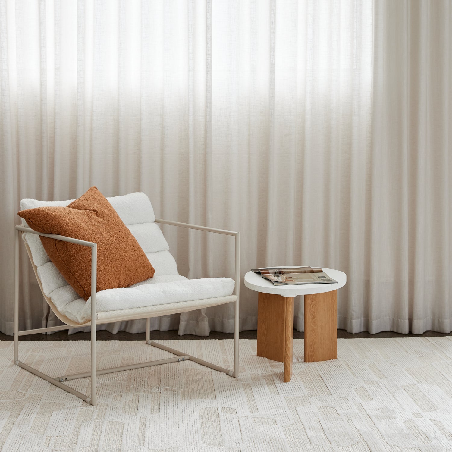 Blaine White Patterned Rug DecoRug