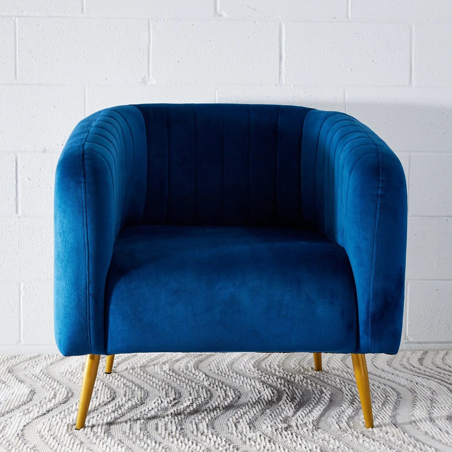 Blue Velvet Accent Chair KAILE