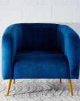 Blue Velvet Accent Chair KAILE