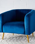 Blue Velvet Accent Chair KAILE