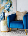 Blue Velvet Accent Chair KAILE