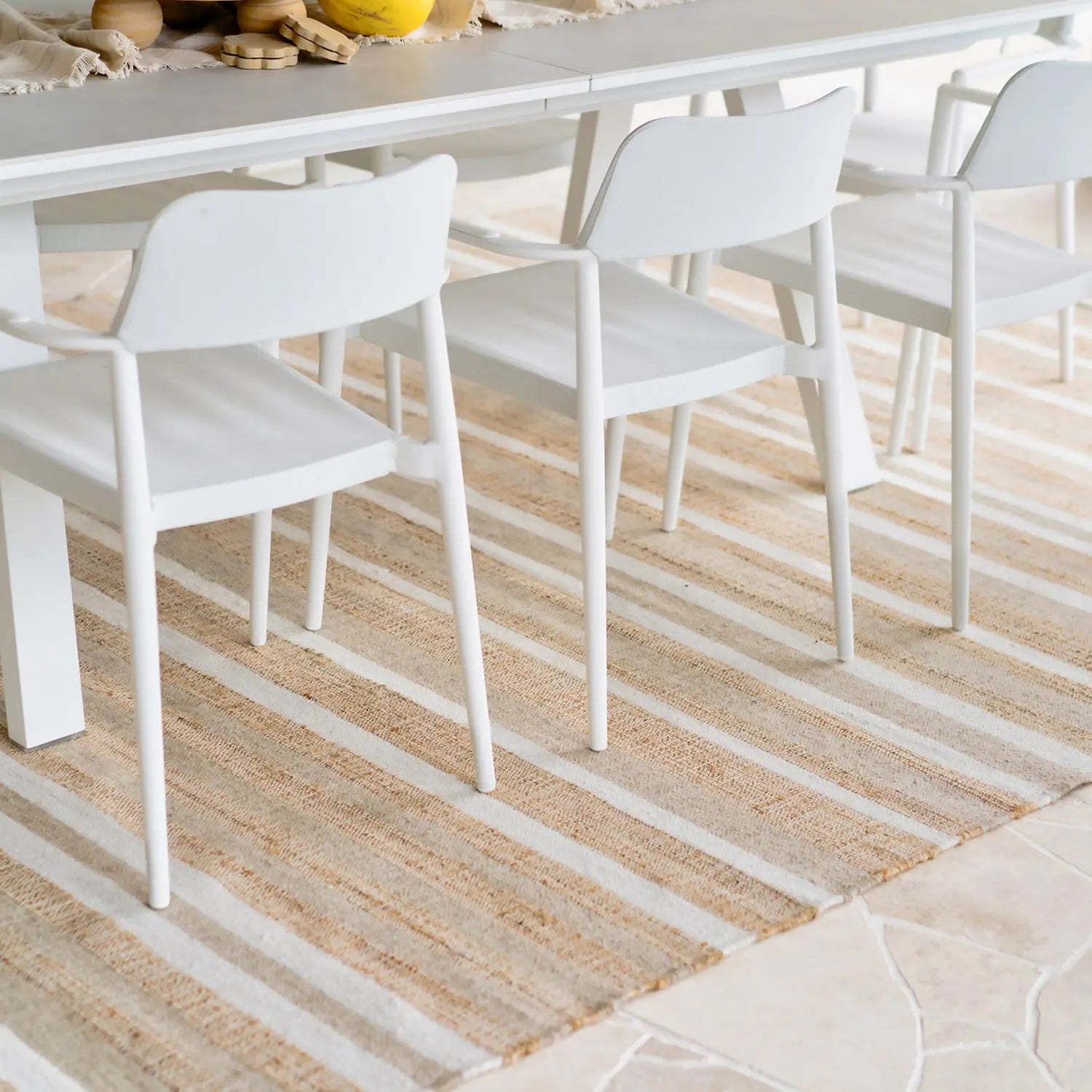 Bondi Jute Striped Floor Rug Natural DREAMHOME