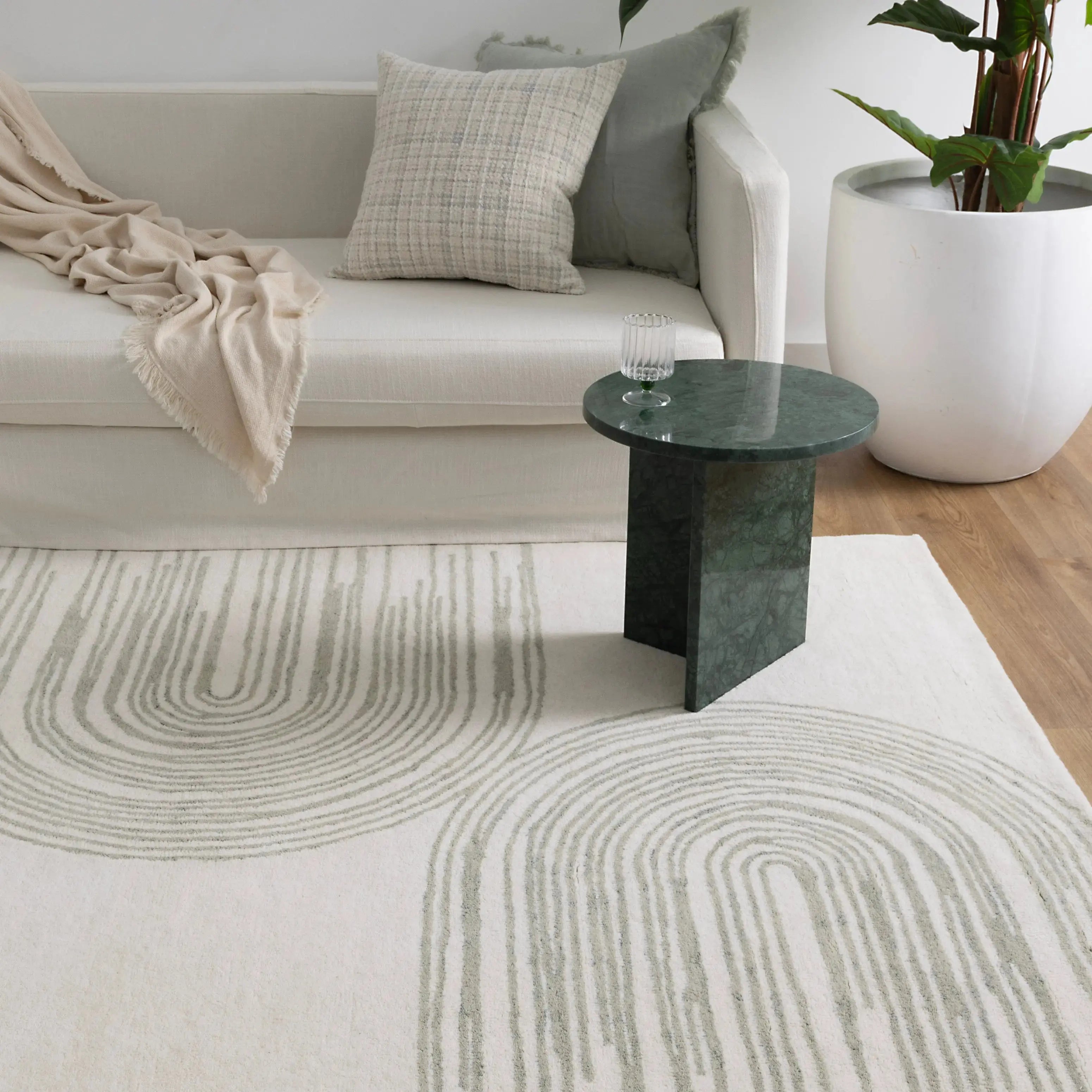 Brighton Ivory Beige Wool Rug MAARIA