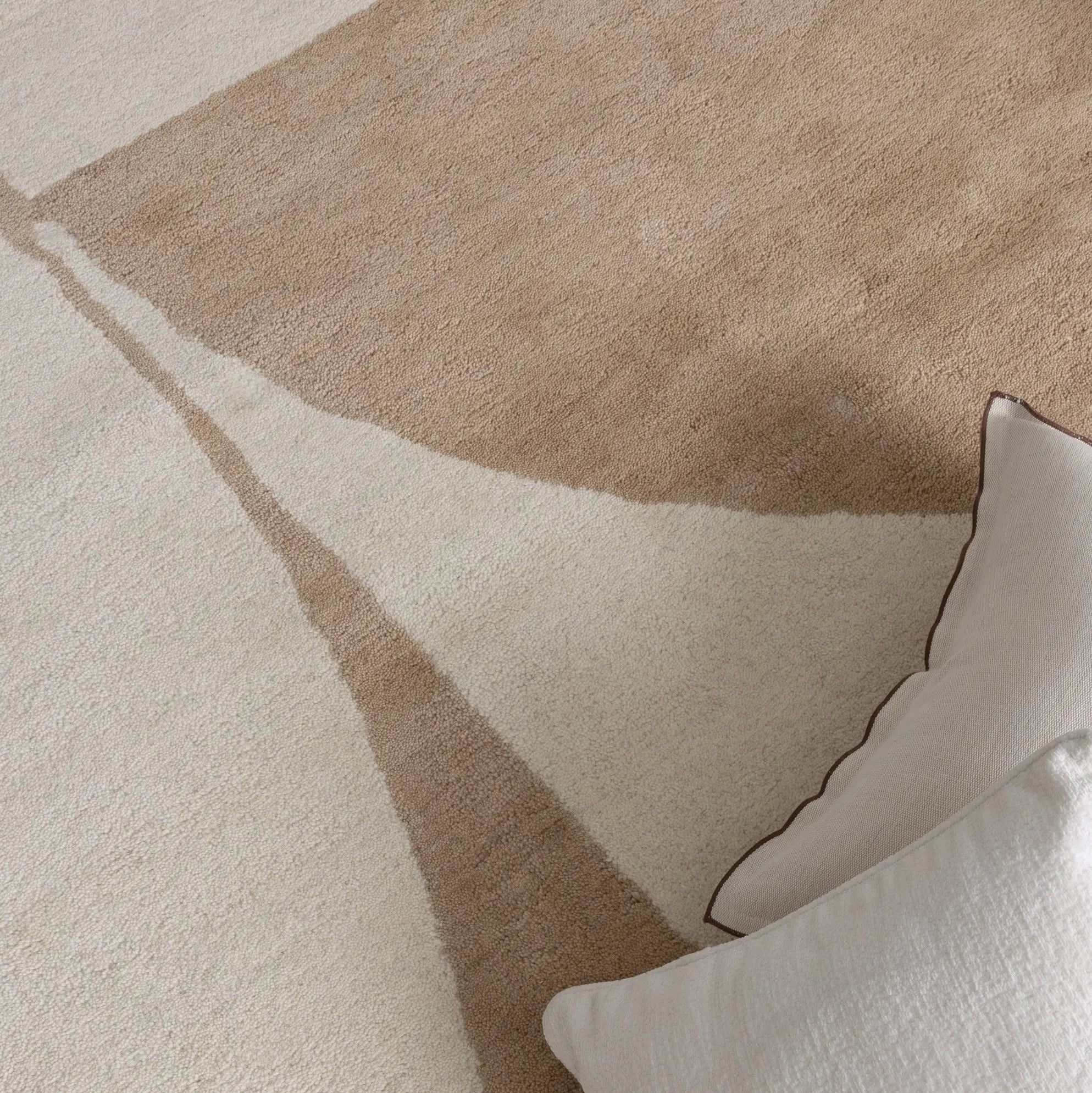 Carina Ivory Beige Wool Rug TULSIRAM