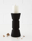 Ceramic Pillar Candle Holder Black KAILE