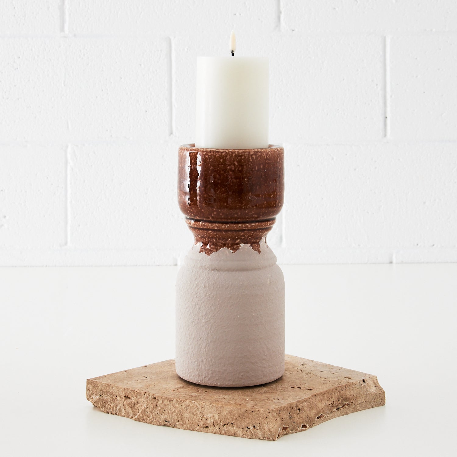 Ceramic Pillar Candle Holder Multi KAILE