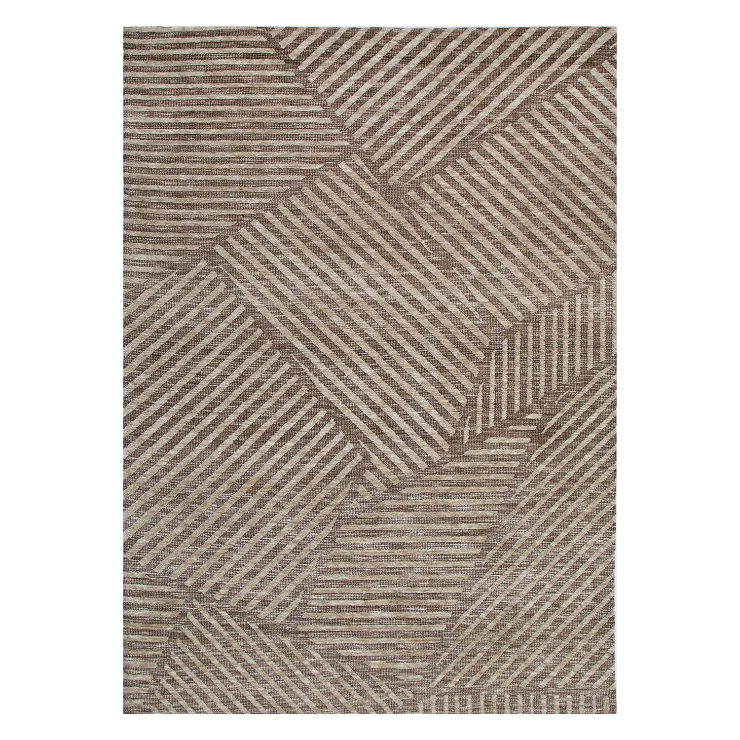 Collaroy Abstract Geo Floor Rug Coffee - DecoRug