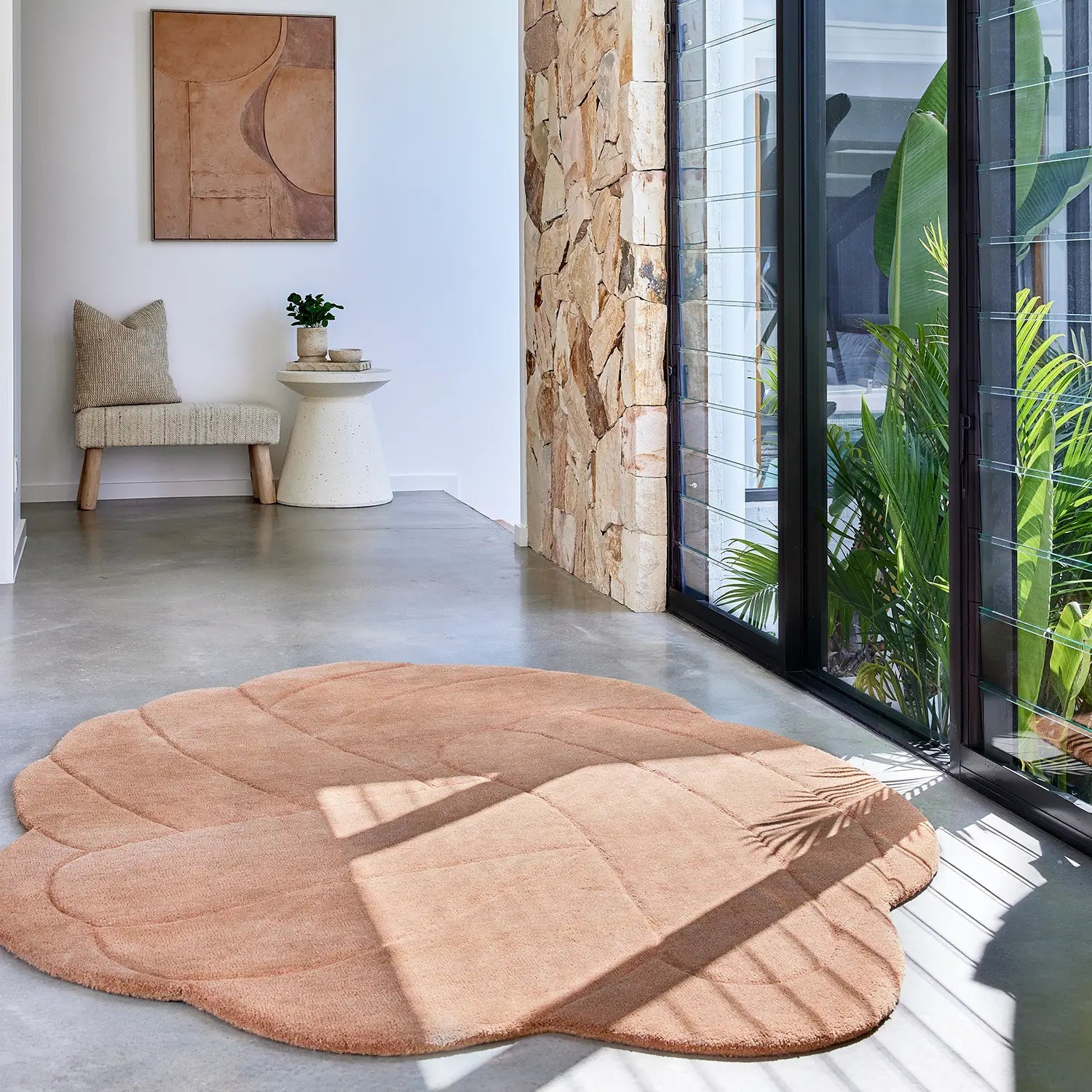 Coral Rust Wool Rug MYHOMECOLLECTION