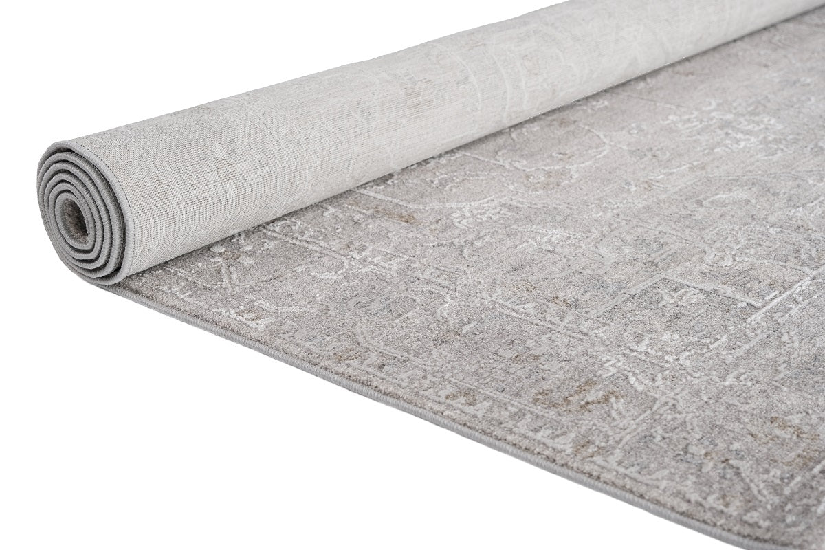 Crucial Distressed Light Grey Transitional Rug Smartex Int