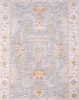 Crucial Floral Blue Transitional Rug Smartex Int