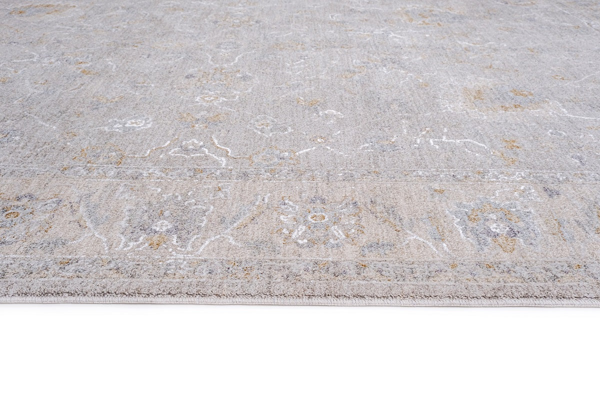 Crucial Floral Grey Transitional Rug Smartex Int