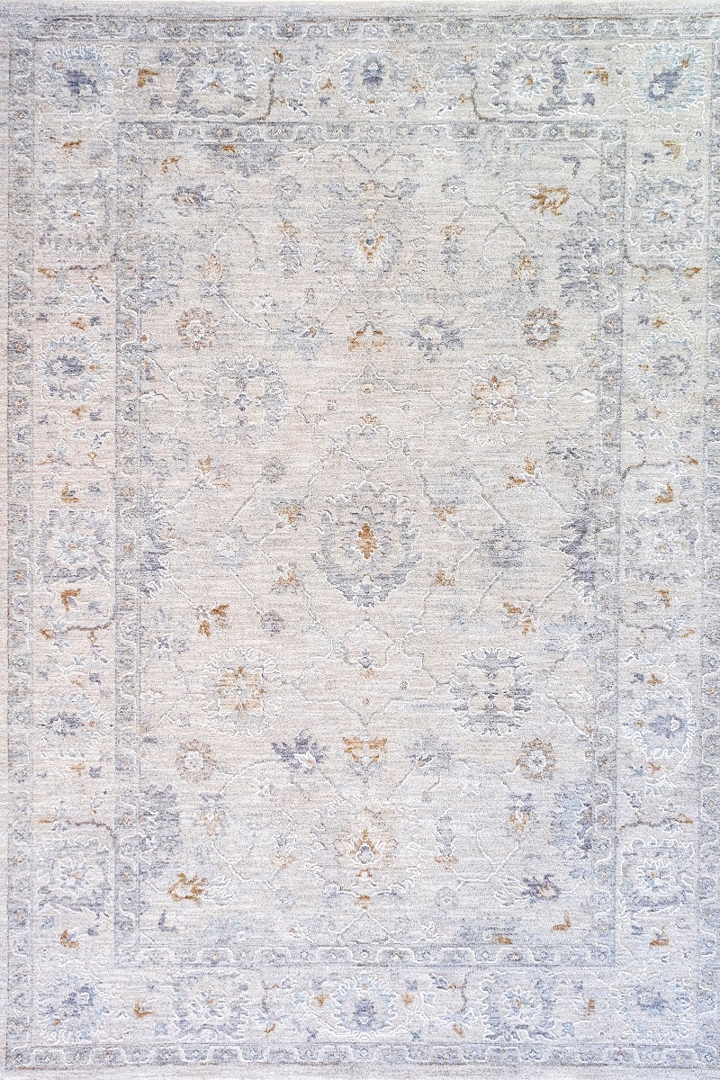 Crucial Floral Light Grey Transitional Rug Smartex Int