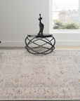 Crucial Floral Light Grey Transitional Rug Smartex Int