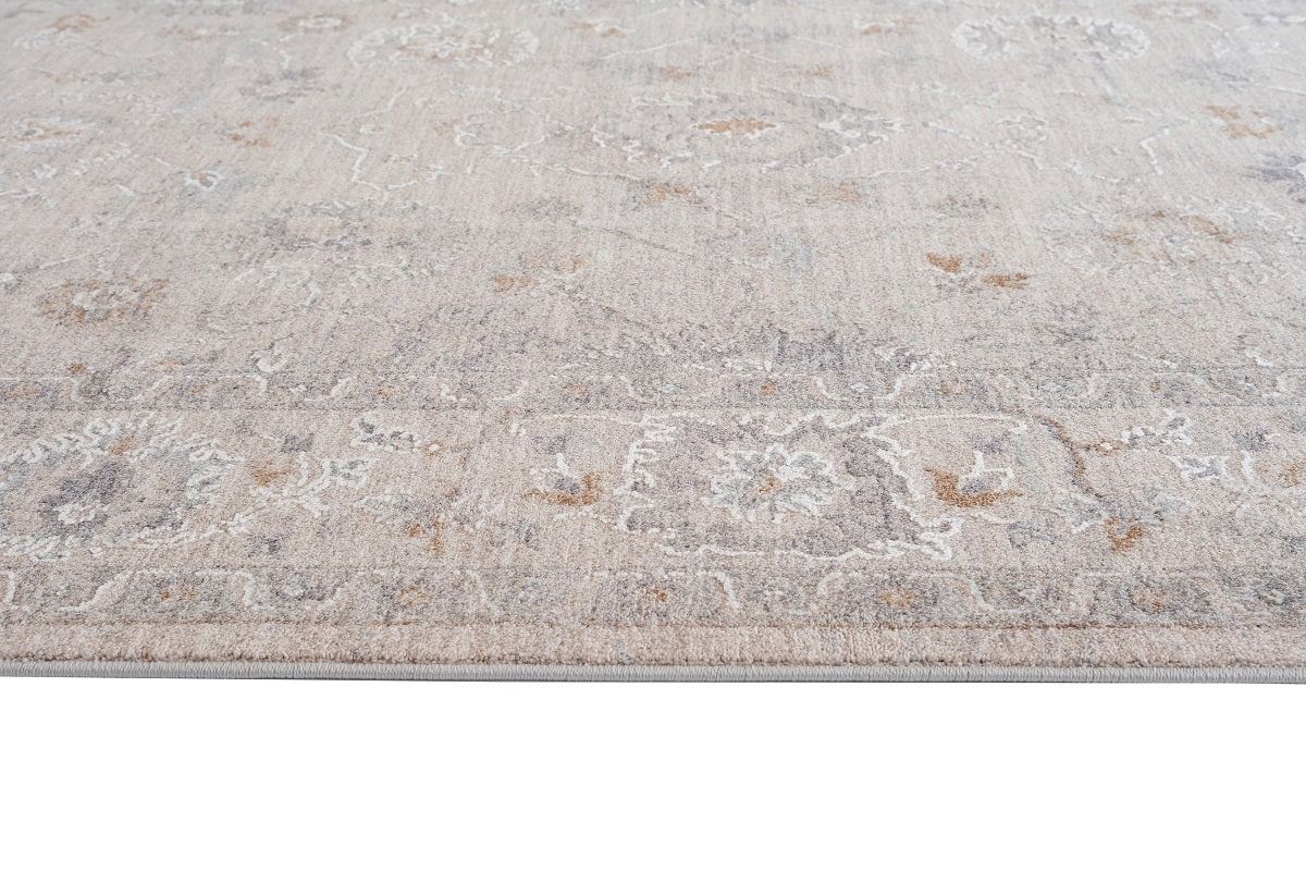 Crucial Floral Light Grey Transitional Rug Smartex Int