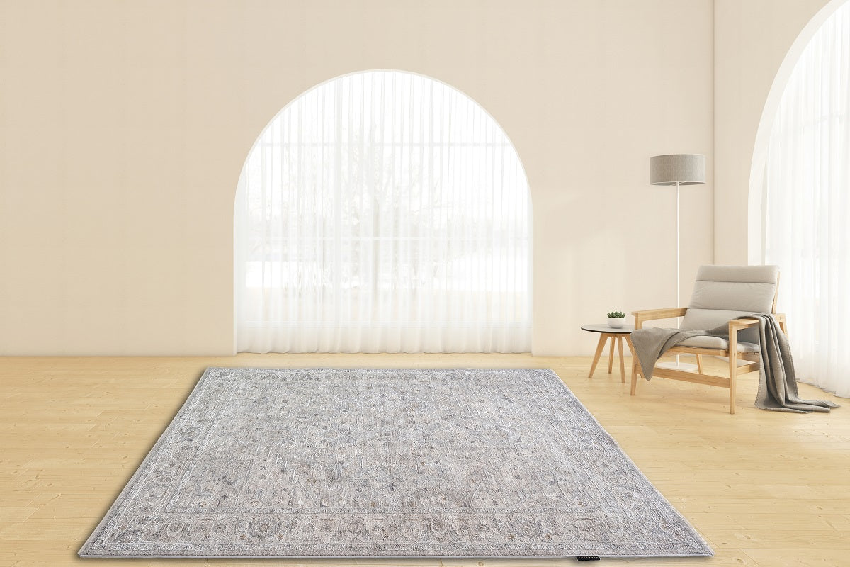 Crucial Grey Traditional Rug Smartex Int