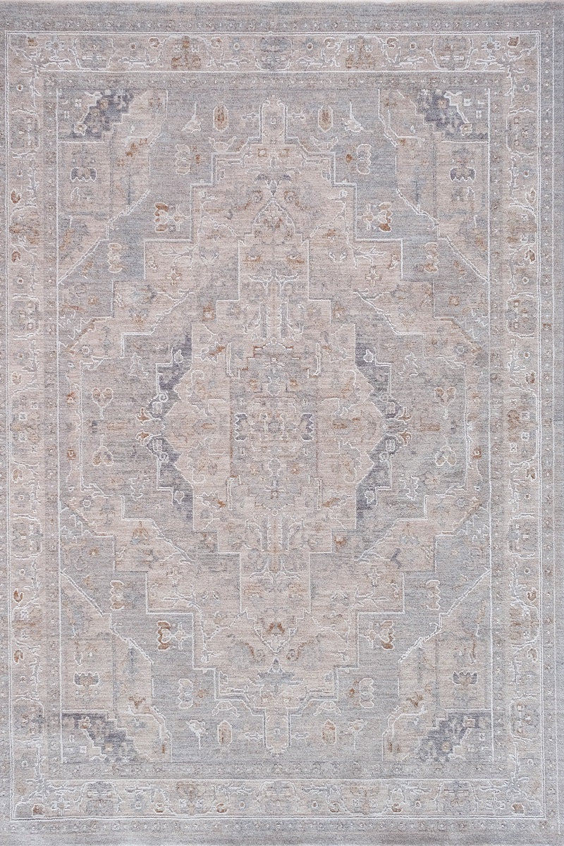 Crucial Light Grey Traditional Rug - DecoRug