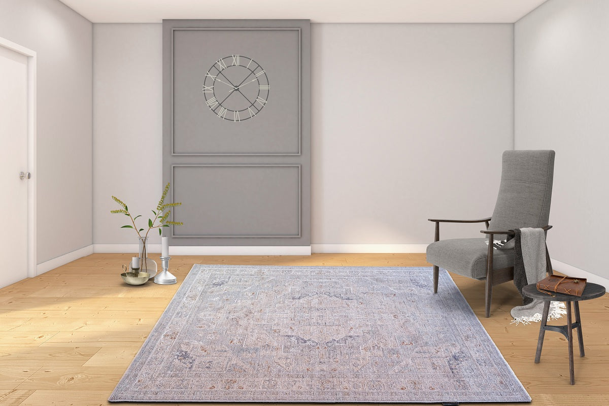 Crucial Light Grey Traditional Rug Smartex Int