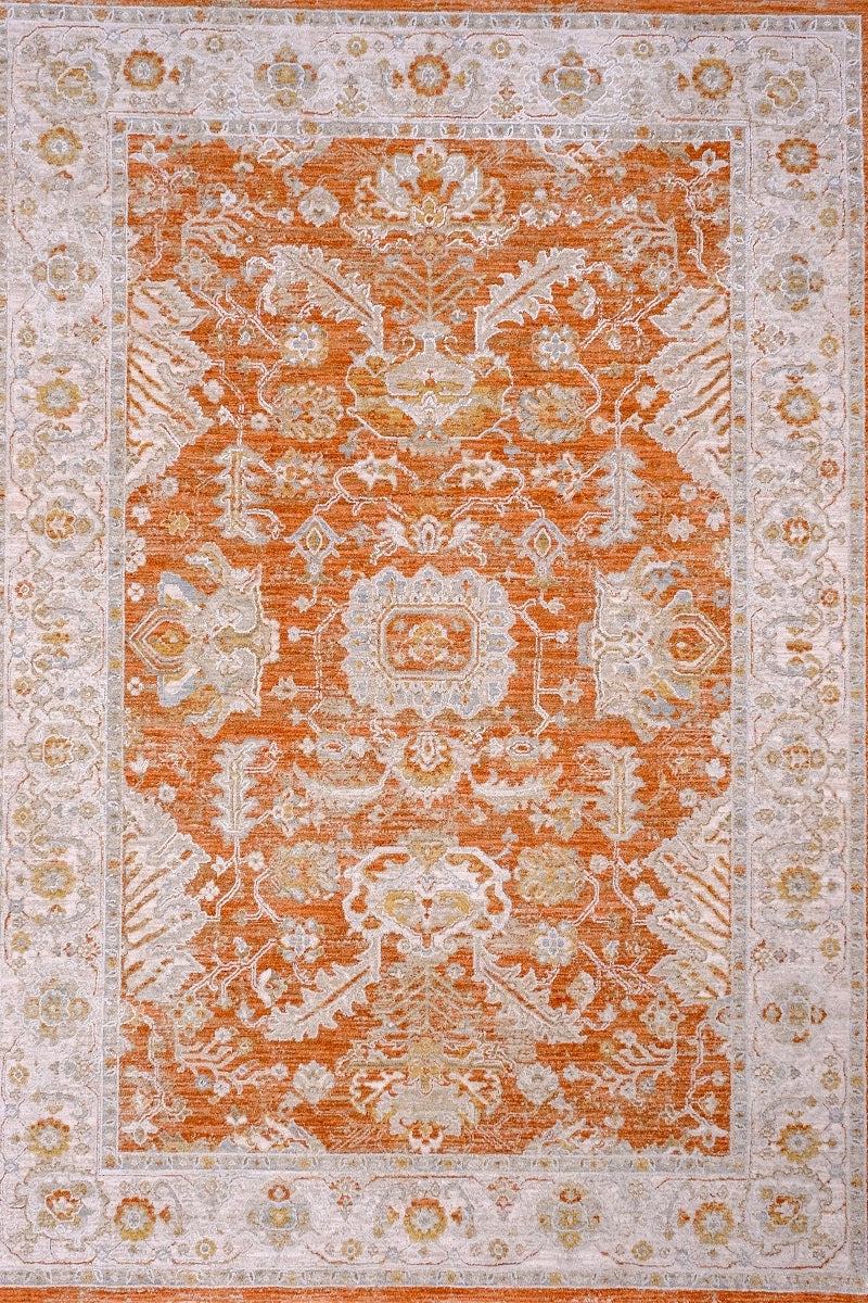 Crucial Tile Rust Traditional Rug Smartex Int