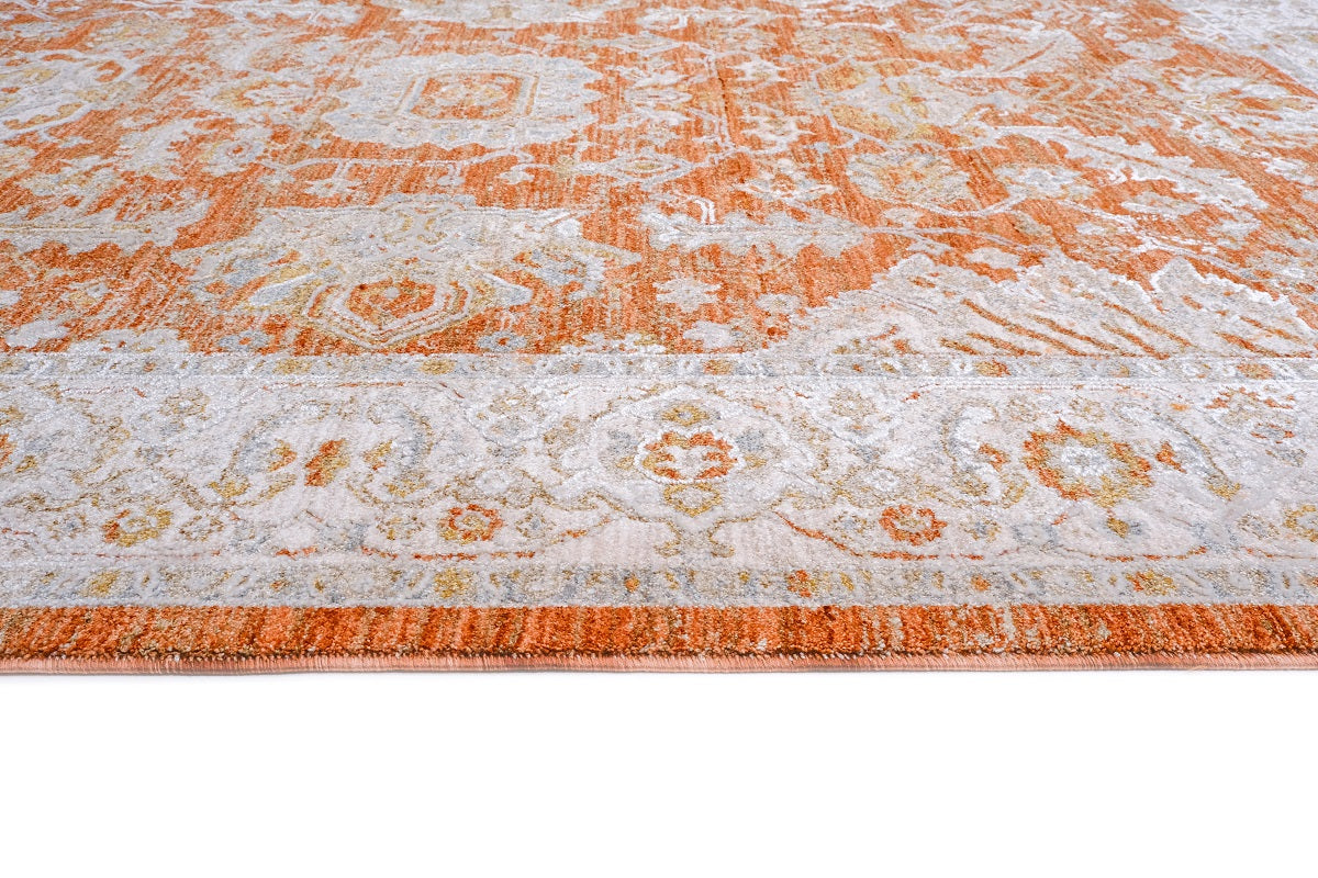 Crucial Tile Rust Traditional Rug Smartex Int